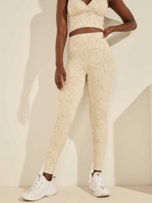 Light Yellow Guess Erin Women's Leggings | 8071-PZVBU