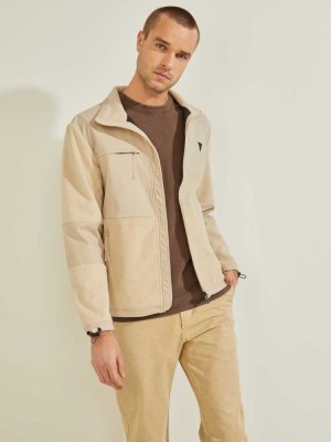 Light Yellow Guess Loyd Men's Jackets | 8694-GUYDP