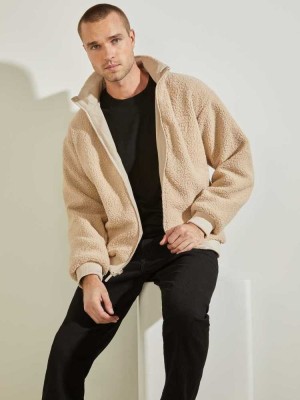 Light Yellow Guess Maxwell Reversible Men's Jackets | 5394-WSDUK