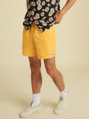 Mango Yellow Guess Originals Kit Nylon Men's Shorts | 4620-JHNOQ