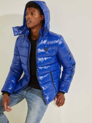Multicolor Guess Anthony Logo Puffer Men's Jackets | 8729-XJAZC