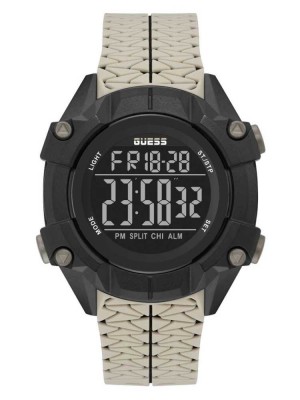 Multicolor Guess Beige and Black Digital Men's Watches | 5246-IRQFM