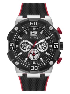 Multicolor Guess Black Chrono-Look Multifunction Men's Watches | 7806-HCJLM