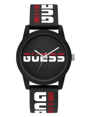 Multicolor Guess Black Logo Analog Men's Watches | 1307-THXGP