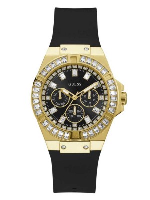 Multicolor Guess Black and Gold-Tone Multifunction Women's Watches | 3478-GTHRV