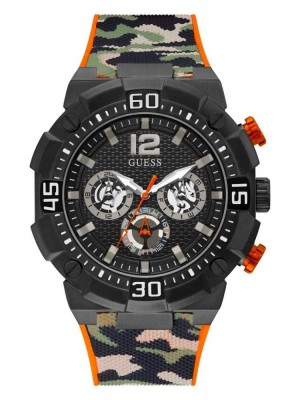 Multicolor Guess Camo Chrono-Look Multifunction Men's Watches | 6219-EJWIT