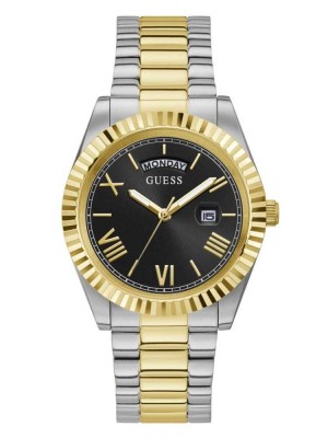 Multicolor Guess Connoisseur Two-Tone Analog Men's Watches | 1386-INBXJ