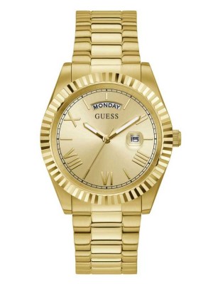 Multicolor Guess Gold-Tone Analog Men's Watches | 0157-NUJAG