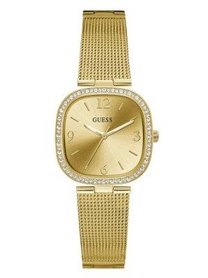 Multicolor Guess Gold-Tone Mesh Analog Women's Watches | 3029-GFWNT