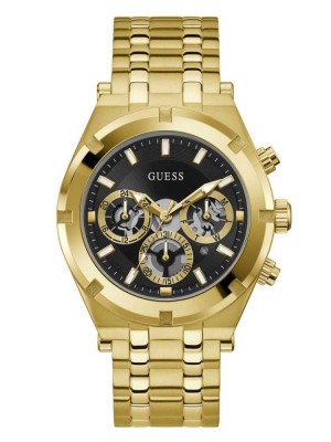 Multicolor Guess Gold-Tone Multifunction Men's Watches | 5281-UDTEH
