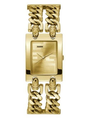 Multicolor Guess Gold-Tone Square Analog Women's Watches | 9562-UCTHA