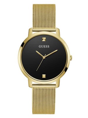 Multicolor Guess Gold-Tone and Black Diamond Analog Women's Watches | 9264-GFJAR