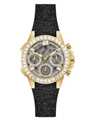 Multicolor Guess Gold-Tone and Black Shimmer Analog Women's Watches | 4361-SIZVP