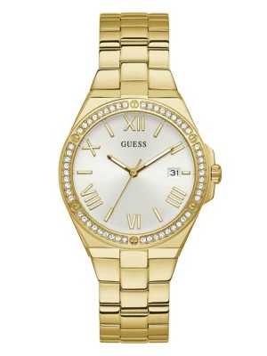 Multicolor Guess Gold-Tone and Rhinestone Analog Women's Watches | 0732-QVRHX