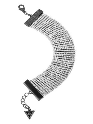 Multicolor Guess Hematite-Tone Rhinestone Women's Bracelet | 9701-CSVTU