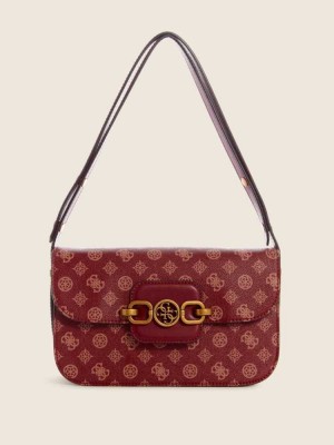 Multicolor Guess Hensely Logo Convertible Women's Shoulder Bags | 3165-VFEJZ