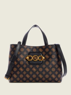 Multicolor Guess Hensely Logo Girlfriend Women's Satchels | 7269-PIDEX