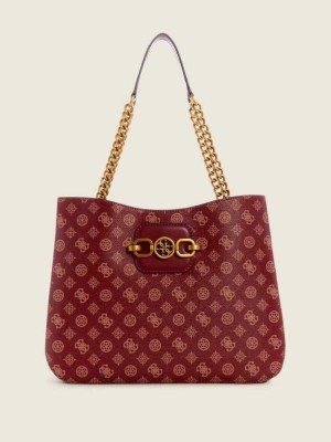 Multicolor Guess Hensely Logo Girlfriend Women's Totes | 2056-DZFQM