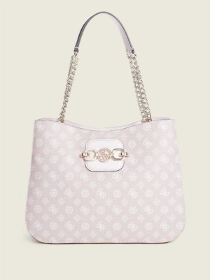 Multicolor Guess Hensely Logo Girlfriend Women's Totes | 1478-BRMQJ