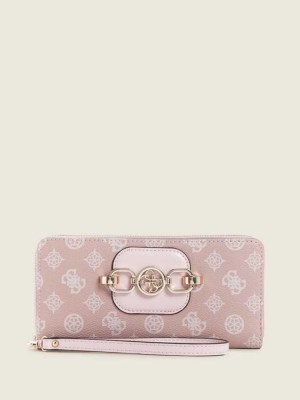 Multicolor Guess Hensely Logo Large Zip-Around Women's Wallets | 3564-YFBID