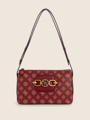 Multicolor Guess Hensely Logo Women's Shoulder Bags | 2018-CQRBS