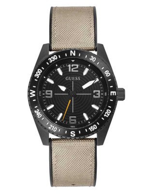 Multicolor Guess Khaki and Black Compass Analog Men's Watches | 5709-KSTBU