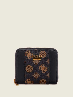 Multicolor Guess Noelle Small Zip-Around Women's Wallets | 7065-SRTJV