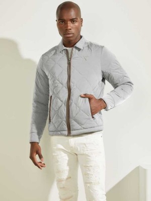 Multicolor Guess Nylon Coach Men's Jackets | 0572-FHCTQ