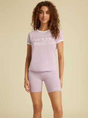 Multicolor Guess Originals Ringer Women's T-Shirts | 8409-ZWEIP