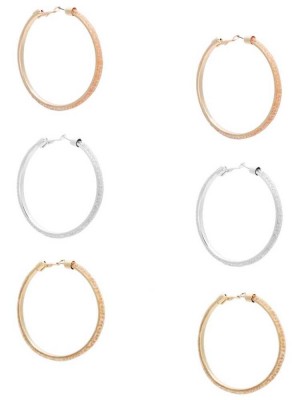 Multicolor Guess Patricia Multi-Tone Hoop Set Women's Earrings | 5832-QJPGO