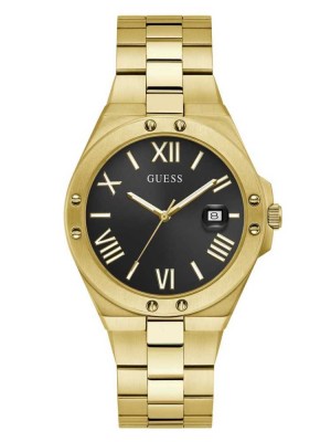 Multicolor Guess Perspective Gold-Tone and Black Analog Men's Watches | 0147-IEUOT