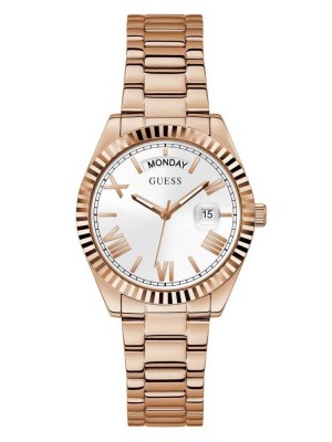 Multicolor Guess Rose Gold-Tone Analog Women's Watches | 0672-VSEOB