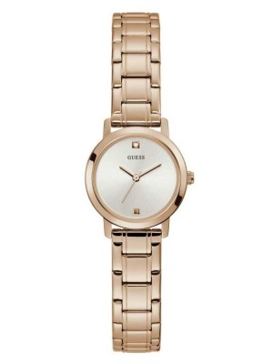 Multicolor Guess Rose Gold-Tone Diamond Analog Women's Watches | 8609-IZWKA