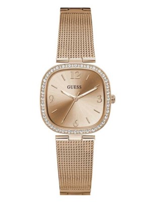 Multicolor Guess Rose Gold-Tone Mesh Analog Women's Watches | 1039-CFYBK