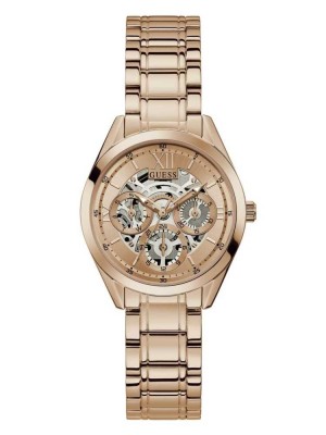 Multicolor Guess Rose Gold-Tone Multifunction Women's Watches | 5429-AHLTD