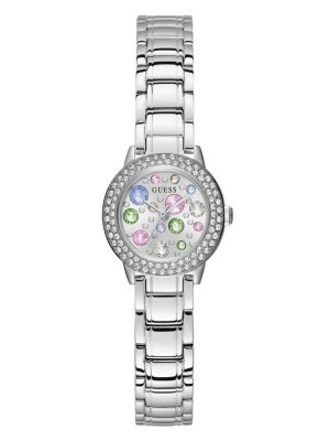 Multicolor Guess Silver-Tone Analog Women's Watches | 4793-DHSUA
