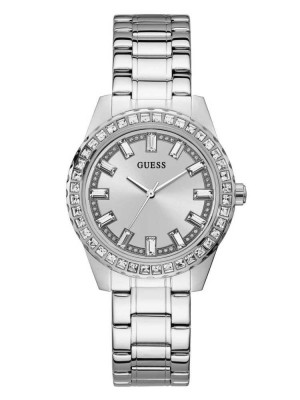 Multicolor Guess Silver-Tone Analog Women's Watches | 9105-XAQTE