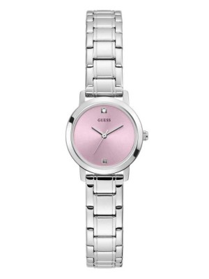 Multicolor Guess Silver-Tone And Pink Diamond Analog Women's Watches | 7950-EHSOM