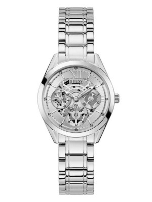 Multicolor Guess Silver-Tone Multifunction Women's Watches | 8120-JHMVA
