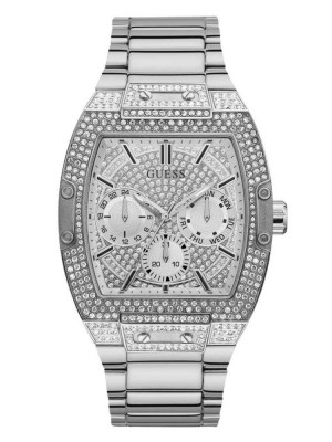 Multicolor Guess Silver-Tone Multifunction Men's Watches | 2809-RXMAU