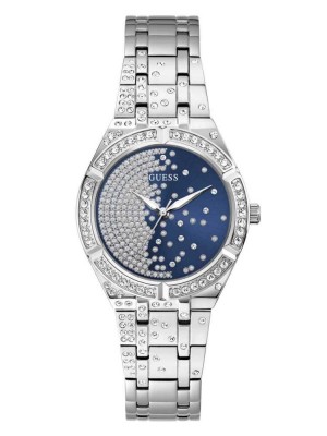 Multicolor Guess Silver-Tone and Blue Analog Women's Watches | 4283-FIWTP