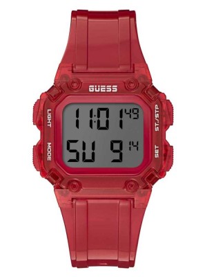 Multicolor Guess Stealth Red Digital Men's Watches | 7189-VKFUG