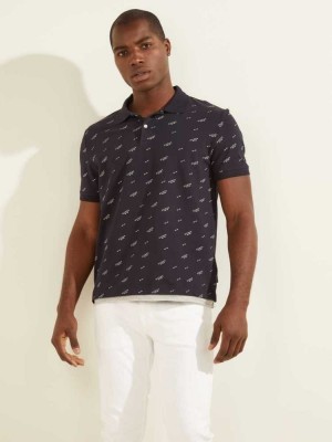 Navy Guess Corey Men's Polo Shirts | 3127-ZWBKF