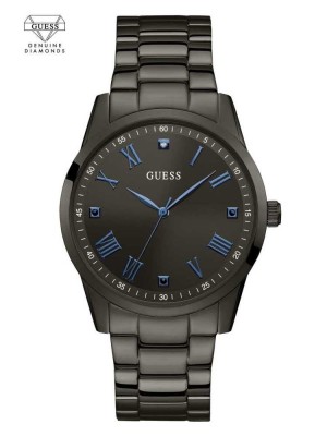Obsidian Guess Gunmetal And Blue Analog Men's Watches | 5790-KXAYJ