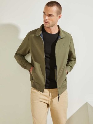 Olive Blue Guess Amos Bomber Men's Jackets | 4768-XUIFL