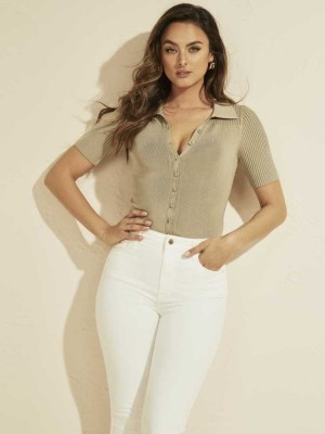 Olive Guess Aristotele Women's Bodysuit | 0851-MECOT