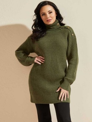 Olive Guess Doris Sweater Top Women's Sweaters | 7209-DNAZR