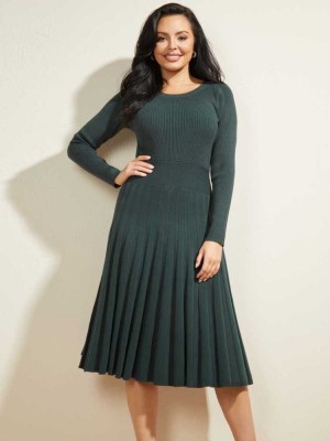 Olive Guess Wavelength Women's Dresses | 8915-HLRYF
