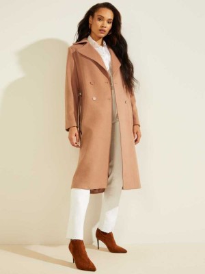 Orange Guess Dounia Trench Women's Coats | 0286-CDGYO