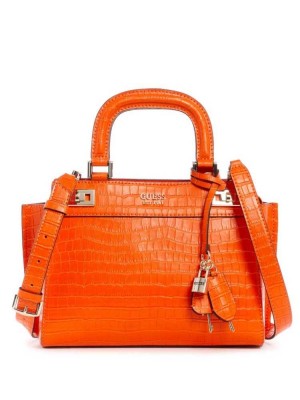 Orange Guess Katey Girlfriend Women's Satchels | 5712-KDEOZ